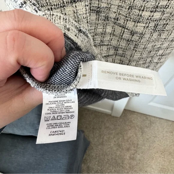 Loft Fringe Tweed Shift Dress Size 4 Short Sleeved Ballet Neck Business Casual - Picture 13 of 16